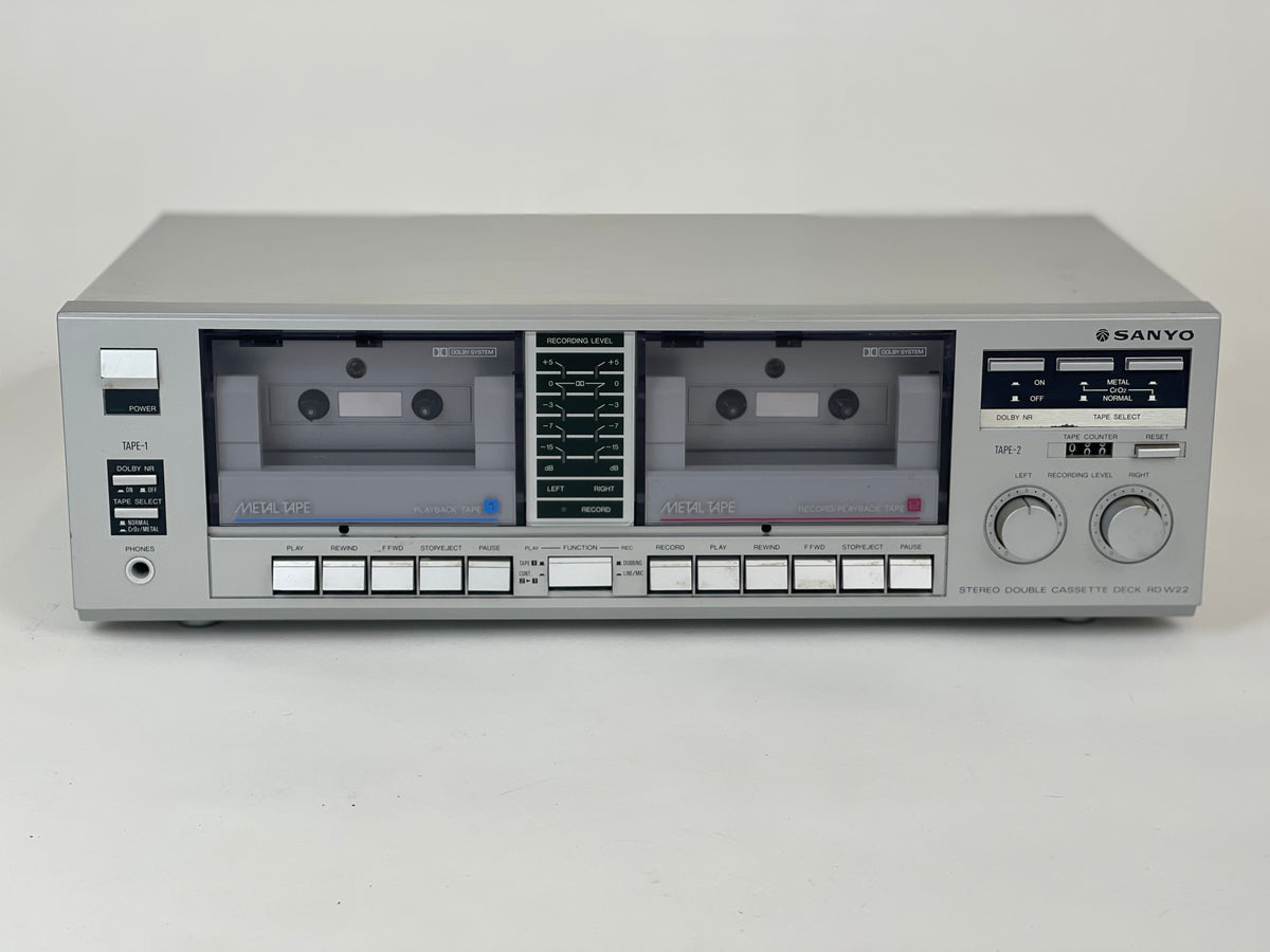 Used Sanyo RD W22 Dual Cassette Player Recorder, Tested Works