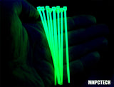 UV Reactive Colored PC Cable Zip Tie Wraps (Pack of Ten) (Require UV Lighting)