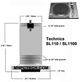 Technics SL-110, SL-1100, SL-1200MK1 SL-120 Turntable Isolation Feet (Four)