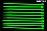 UV Reactive Colored PC Cable Zip Tie Wraps (Pack of Ten) (Require UV Lighting)