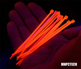 UV Reactive Colored PC Cable Zip Tie Wraps (Pack of Ten) (Require UV Lighting)