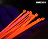 UV Reactive Colored PC Cable Zip Tie Wraps (Pack of Ten) (Require UV Lighting)