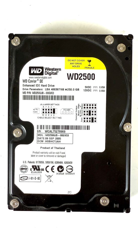 【中古】「未使用品」WesternDigital Caviar 3.5インチ内蔵型HDD 250GB/S-ATA WD2500JS Vintage WD Caviar SE 250GB IDE Hard Drive Western Digital WD2500