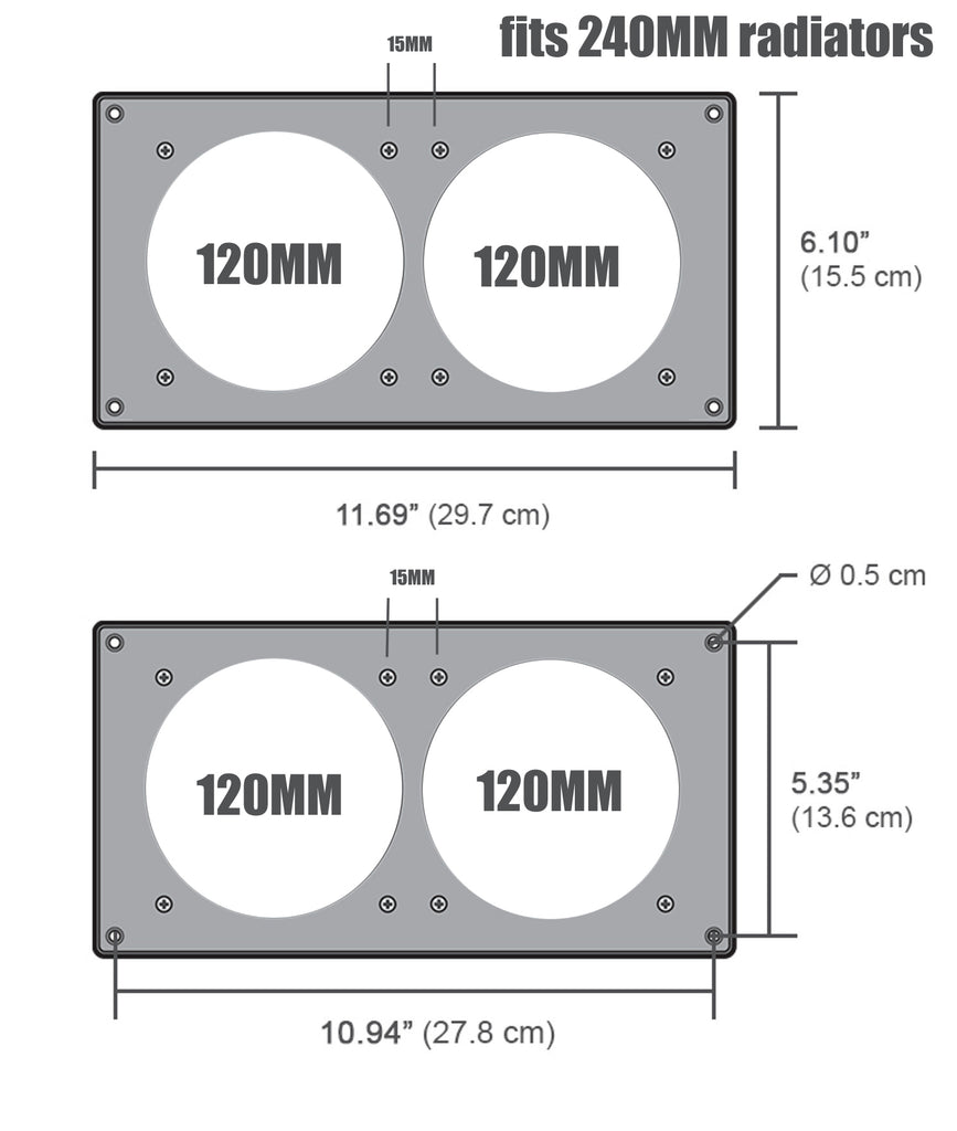 Aluminum 2x120mm Fan Ventilation for PC Computer Case Mounting Plate f ...