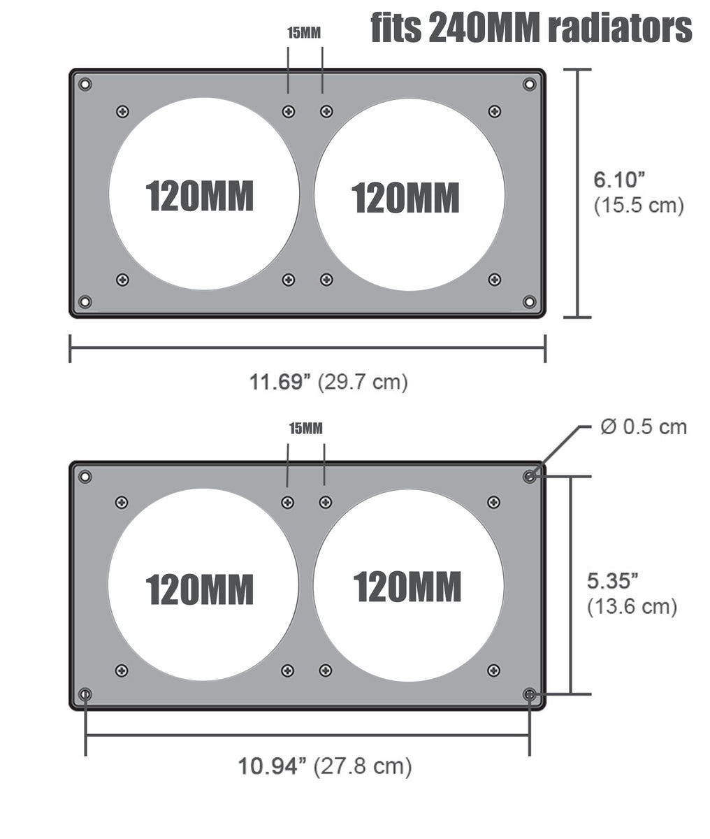 Aluminum 2x120mm Fan Ventilation for PC Computer Case Mounting Plate f ...