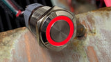 16mm Pre-Wired Red LED Silver Vandal Switch for PC Power & Reset For Sleeper PC or ITX Gaming PC.