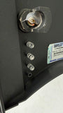 View of front bezel door LED lense on ATX Steel Antec Performance Plus 1080 Chieftec Case.