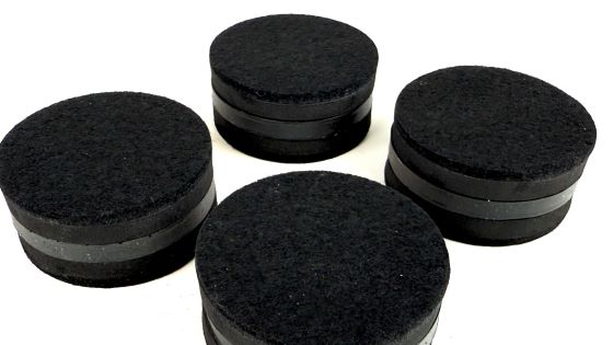 4 Large Sorbothane Disc Feet Pads 2.5x0.5 Inch - 70D Firmness For Silent PC & Amp