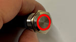 16mm Pre-Wired Red LED Silver Vandal Switch for PC Power & Reset Push Button.