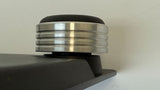 Tight close look at the Marantz 6370Q Turntable Custom Isolation Foot replacement.