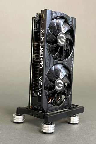 graphics card display case GPU / Graphics Video Card Display Holder & Stand. Black Aluminum Shell Foot