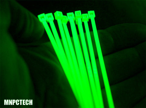 UV Reactive Colored PC Cable Zip Tie Wraps (Pack of Ten)