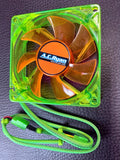 UV Green Glow 80mm AC Ryan Blackfire-4 LED PC Cooling Fan Retro Vintage Gaming PC Builds
